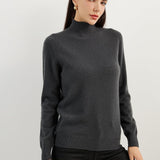 100% Pure Cashmere Women's Sweater Mock Neck Long Sleeve Warm Soft 2025 Fall Winter Knit Pullover