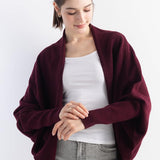 Pull de cardigan de laine mérinos pour femmes 2025 Automne l'hiver ouvert Front Batwing Sleeve Salouch Souchy Cardigan Pull