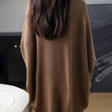 Women's Merino Wool Oversized Cardigan 2025 Fall Winter Open Front Batwing Sleeve Rib Knit Slouchy Cardigan Sweater