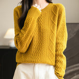 Chanyarn Women's Crew Neck 100% Merino Wool Sweater 2025 Otoño Invierno Cable Cable de manga larga suave suave suéter de manga larga
