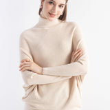 Women's Merino Wool Blend Oversized Sweater 2025 Fall Winter Trendy Turtleneck Batwing Sleeve Knit Pullover Sweater