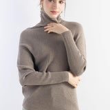 Women's Merino Wool Oversized Sweater 2025 Fall Winter Turtleneck Ribbed Batwing Sleeve Asymmetrical Knit Pullover