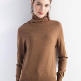 Women's Merino Wool Sweater 2025 Fall Winter Turtle Neck Long Sleeve First-Line Ready to Wear Seamless Knit Sweater