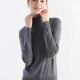 Women's Merino Wool Sweater 2025 Fall Winter Turtle Neck Long Sleeve First-Line Ready to Wear Seamless Knit Sweater