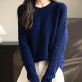 Chanyarn Women's Crew Neck 100% Merino Wool Sweater 2025 Otoño Invierno Cable Cable de manga larga suave suave suéter de manga larga
