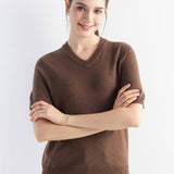 Frauen Merino Wollpullover 2025 Herbst Winter gegen Nacken Kurzarm Erstlinienanschluss bereit zum Tragen nahtloser Strickpullover