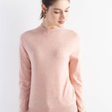 Women's Merino Wool Sweater 2025 Fall Winter Mock Neck Long Sleeve First-Line Ready to Wear Seamless Knit Sweater
