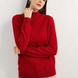 100% Pure Cashmere Women's Sweater Mock Neck Long Sleeve Warm Soft 2025 Fall Winter Knit Pullover