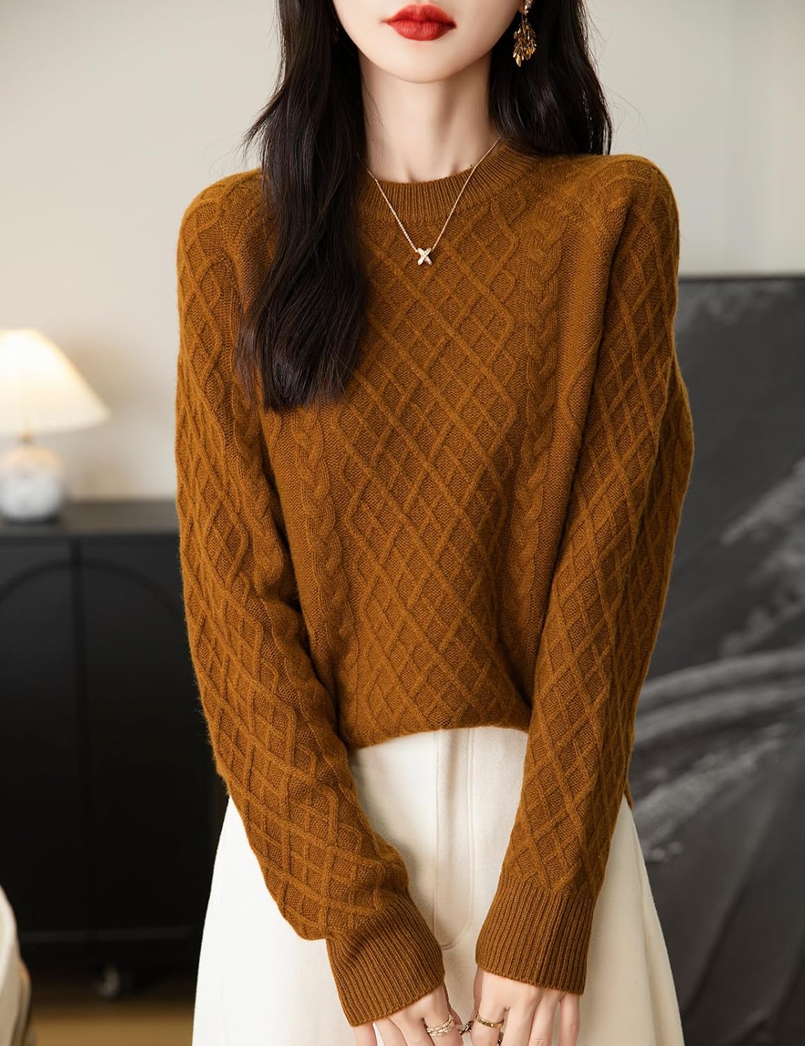 Chanyarn Women's Crew Neck 100% Merino Wool Sweater 2025 Otoño Invierno Clásico Vintage Cable Vintage Cálido de manga larga Sétera de manga larga