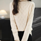 Chanyarn femenino suéter de lana 100% merino 2025 otoño invierno tortuga sólida de manga larga jersey de manga de manga larga
