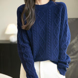 Chanyarn Pull à laine de mérinos de Chanyarn 2025 Automne d'hiver Casual Crewneck à manches longues Câble vintage Pull en tricot