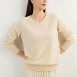 Chanyarn 100% Pure Cashmere Women's Sweater V-Neck Long Sleeve 2025 Fall Winter Warm Soft Knit Pullover