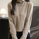 Chanyarn Women's100％メリノウールシームレスセータータートルネックファーストライン長いスリーブニットプルオーバートップを着用する準備ができています