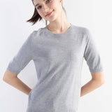 Women's Merino Wool Sweater 2025 Fall Winter Crew Neck Short Sleeve First-Line Ready to Wear Seamless Knit Sweater