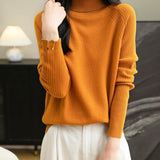 Chanyarn Women's Turtleneck 100% Merino Wool Sweater 2025 Fall Winter Classic Warm Soft Raglan Long Sleeve Knit Sweater