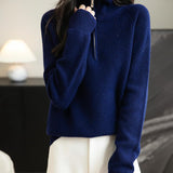 Chanyarn Women's 100% Merino Wool Sweater 2025 Fall Winter 1/4 Zip Pullover Casual Long Sleeve Knit Sweater Tops