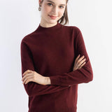 Women's Merino Wool Sweater 2025 Fall Winter Mock Neck Long Sleeve First-Line Ready to Wear Seamless Knit Sweater