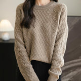 Suéter de lana 100% merino de chanyarn femenino 2025 otoño invierno informal
