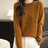 Suéter de lana 100% merino de chanyarn femenino 2025 otoño invierno informal