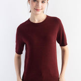 Women's Merino Wool Sweater 2025 Fall Winter Crew Neck Short Sleeve First-Line Ready to Wear Seamless Knit Sweater