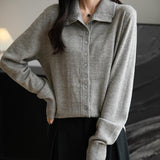 Women's Merino Wool Blend Cardigan 2025 Fall Winter Casual Mock Neck Long Sleeve Knit Cardigan with Buttons