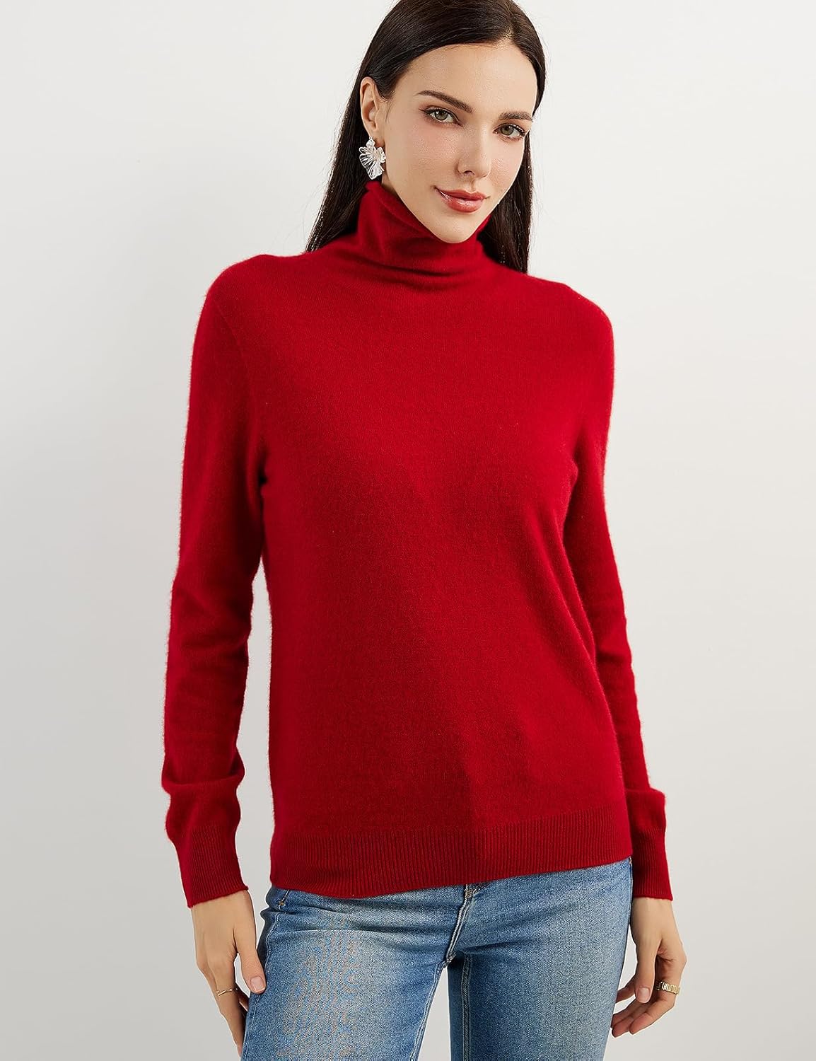 100% Pure Cashmere Women's Sweater Turtleneck Long Sleeve Warm Soft 2025 Fall Winter Knit Pullover