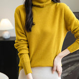Chanyarn Women's100％メリノウールシームレスセータータートルネックファーストライン長いスリーブニットプルオーバートップを着用する準備ができています
