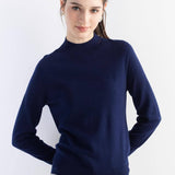 Women's Merino Wool Sweater 2025 Fall Winter Mock Neck Long Sleeve First-Line Ready to Wear Seamless Knit Sweater