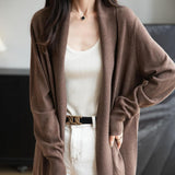Women's Merino Wool Blend Cardigan Sweater 2025 Fall Winter Casual Open Front Long Sleeve Warm Soft Knit Cardigan