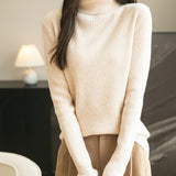 Women's 100% Merino Wool Turtleneck Sweater 2025 Fall Winter Long Sleeve Warm Soft Ribbed Knit Pullover Sweater