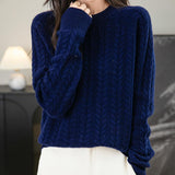 Chanyarn Women's Crew Neck 100% Merino Wool Sweater 2025 Otoño Invierno Cable Vintage Capas de manga larga cálida