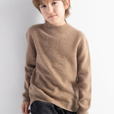 男の子と女の子100％メリノウールのセーター秋の冬の最初のライン長いSLを着用する準備ができています