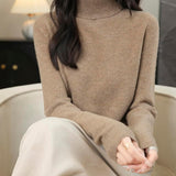 Chanyarn Women's 100% Merino Wool 2025 First-Line Ready to Wear Seamless Knit Turtleneck Pullover Fall Winter Sweater