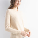 Mongolian Cashmere Textured Crewneck Sweater
