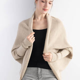 Women's Merino Wool Oversized Cardigan 2025 Fall Winter Open Front Batwing Sleeve Rib Knit Slouchy Cardigan Sweater