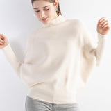 Suéter de malha grande com gola morcego e mistura de lã Merino