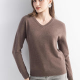 Mongolisk kashmirtröja med v-ringad