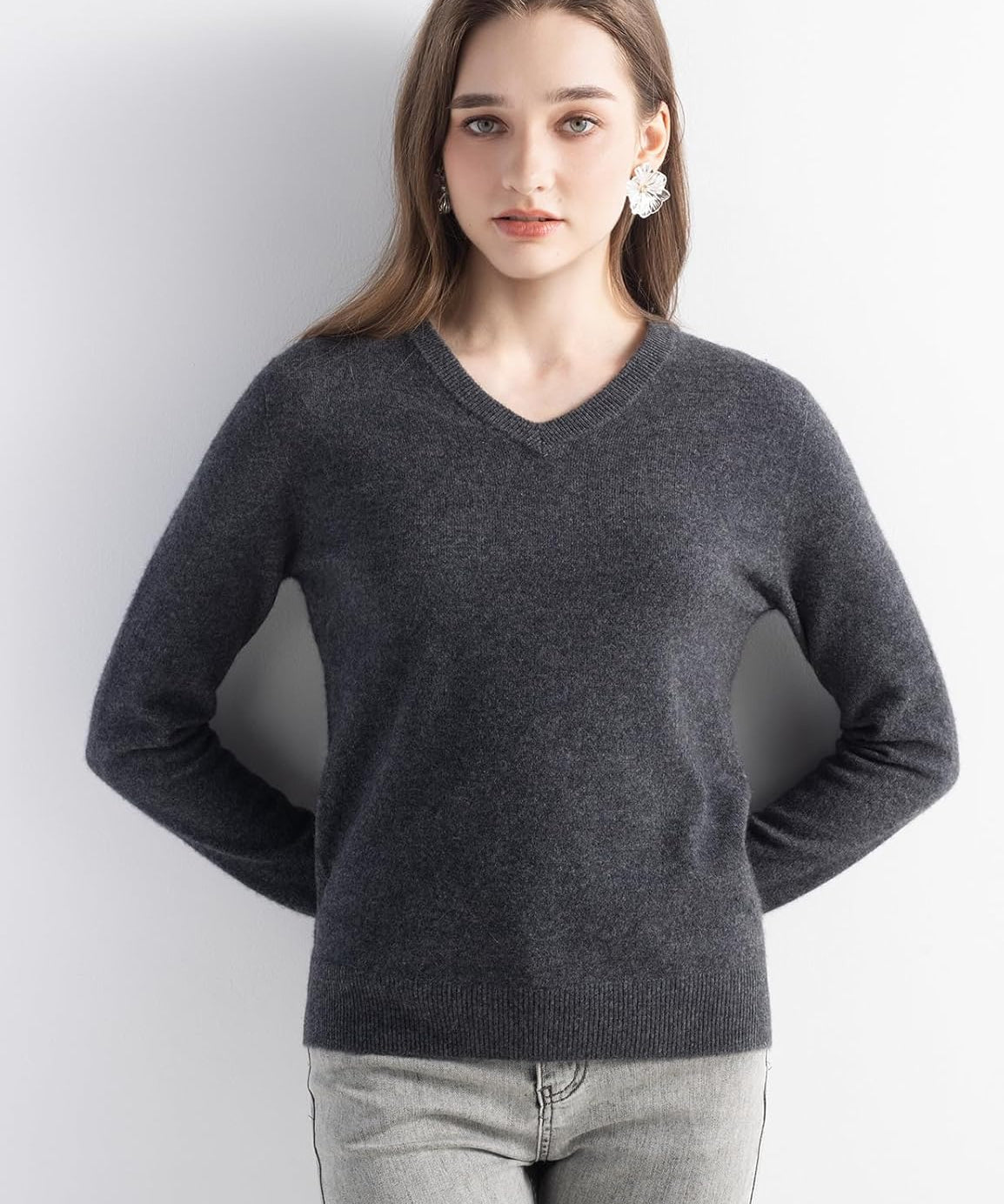 Mongolia Cashmere V-Neck Sweater