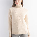 Mongolian Cashmere Women’s Cable Knit Turtleneck