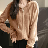 Cardigan de munición larga de manga larga de manga larga de lana 100% merino