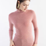 Women's Merino Wool Sweater Fall Winter Turtleneck Rib Long Sleeve First-Line Ready to Wear Seamless Knit Sweater