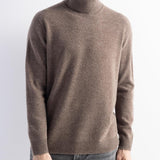 Herren 100% Merino Wollpullover 2025 Herbst Winter Erste Linie Ready to Tragen hoher Nacken Langarmern nahtloser Strickpullover
