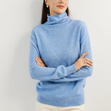 100% Pure Cashmere Women's Sweater Turtleneck Long Sleeve Warm Soft 2025 Fall Winter Knit Pullover
