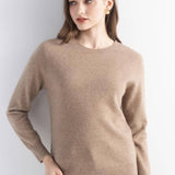 Women's 100% Pure Cashmere Sweater 2025 Fall Winter Crew Neck Long Sleeve Warm Soft Knitted Pullover