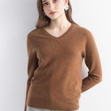 Mongolisk kashmirtröja med v-ringad