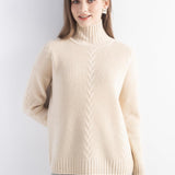 100% Cashmere Cable Knit Mock Neck Sweater