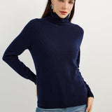 100% Pure Cashmere Women's Sweater Turtleneck Long Sleeve Warm Soft 2025 Fall Winter Knit Pullover