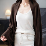 Women's Merino Wool Blend Oversized Cardigan Sweater 2025 Fall Winter Fashion Casual Batwing Sleeve Knit Cardigan