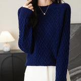 Chanyarn Women's Crew Neck 100% Merino Wool Sweater 2025 Otoño Invierno Clásico Vintage Cable Vintage Cálido de manga larga Sétera de manga larga