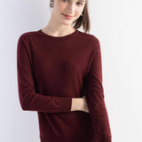 Women's Merino Wool Sweater 2025 Fall Winter Crew Neck Long Sleeve First-Line Ready to Wear Seamless Knit Sweater
